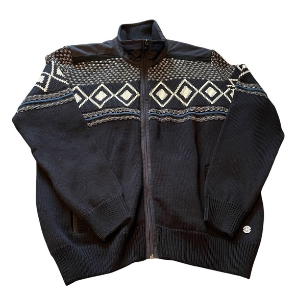 Impulso Made in Italy-50% Wool-Zip up Cardigan-Diamond Design- Size XXL-EU/XL US - Picture 7 of 15